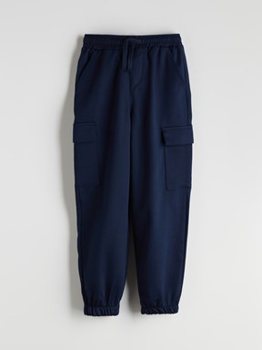 Beli Lastikli Erkek Çocuk Kargo Jogger Pantolon KOYU LACİVERT