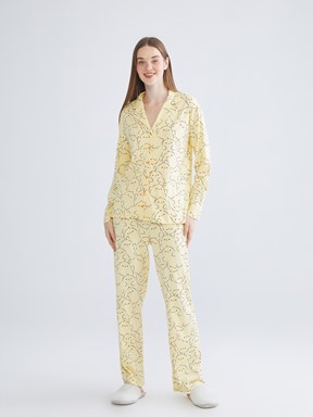 Pijama Takım SARI BASKILI