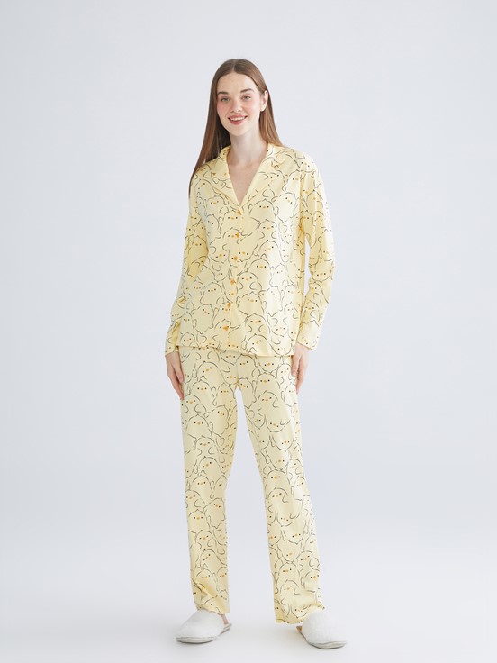 Pijama Takım SARI BASKILI