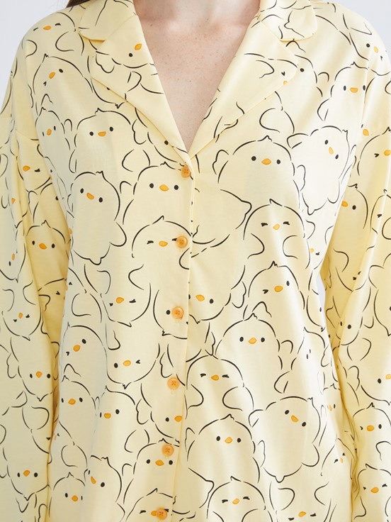 Pijama Takım SARI BASKILI