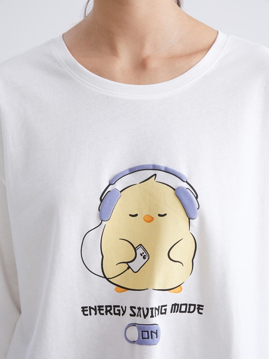 Pijama Takım KOYU LİLA BASKILI