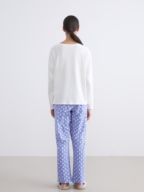 Pijama Takım KOYU LİLA BASKILI
