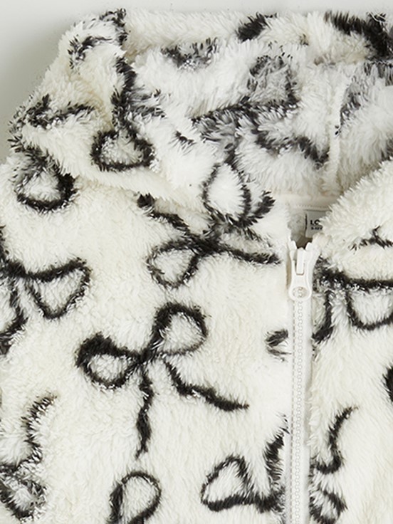 Fermuarlı Sweatshirt EKRU BASKILI