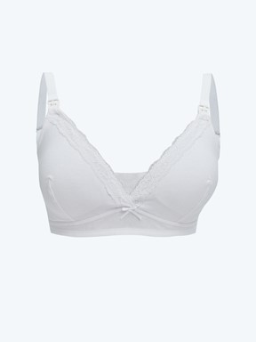 Balensiz Dolgusuz Dantel Detaylı Emzirme Sütyeni GRİ MELANJ BASKILI