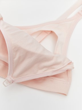 Balensiz Dolgusuz Düz Emzirme Sütyeni AÇIK PEMBE