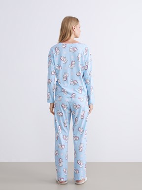 Pijama Takım AÇIK MAVİ BASKILI