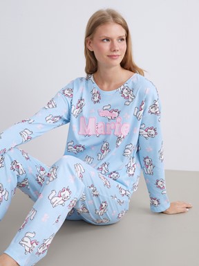 Pijama Takım AÇIK MAVİ BASKILI