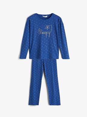 Pijama Takım KOYU MAVİ BASKILI