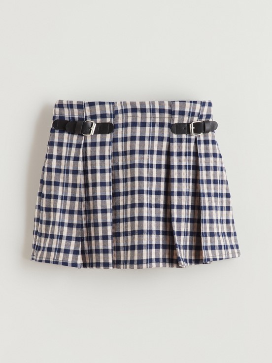 Şort Etek KOYU LACİVERT EKOSELİ