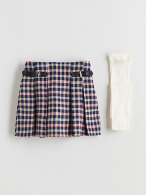 Şort Etek KOYU LACİVERT EKOSELİ