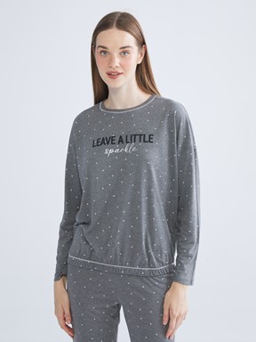 Pijama Takım GRİ MELANJ BASKILI