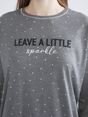 Pijama Takım GRİ MELANJ BASKILI