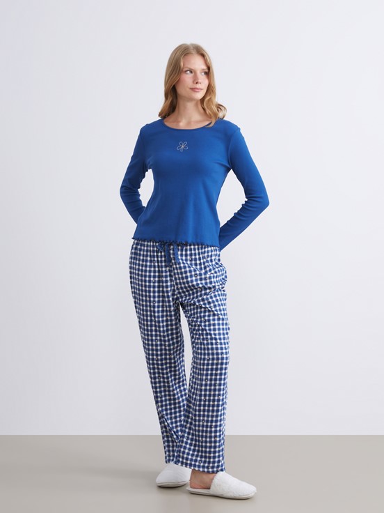Pijama Takım MAVİ BASKILI