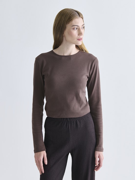 Tişört KOYU KAHVERENGİ