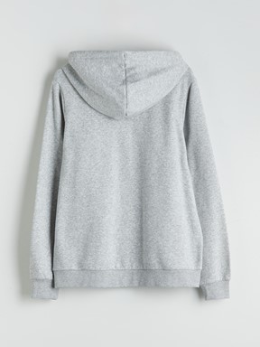Fermuarlı Sweatshirt GRİ MELANJ