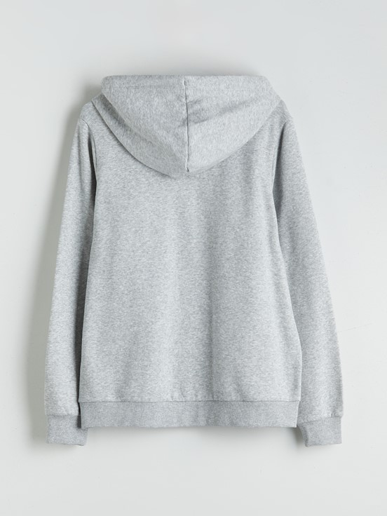 Fermuarlı Sweatshirt GRİ MELANJ
