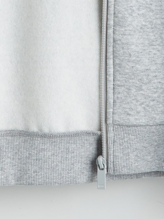 Fermuarlı Sweatshirt GRİ MELANJ