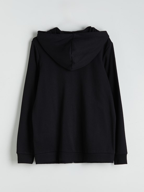 Fermuarlı Sweatshirt YENİ SİYAH