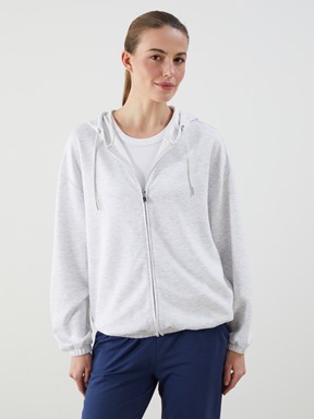 Fermuarlı Sweatshirt AÇIK GRİ