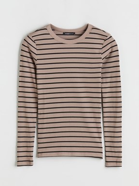 Tişört KOYU KAHVERENGİ ÇİZGİLİ