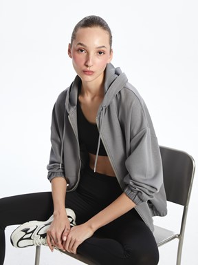 Fermuarlı Sweatshirt GRİ