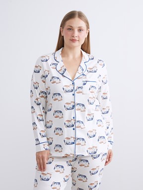 Pijama Takım EKRU BASKILI