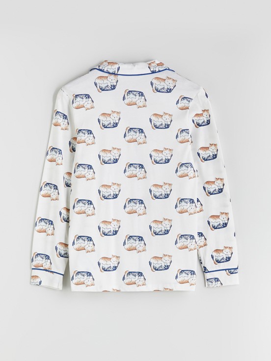 Pijama Takım EKRU BASKILI