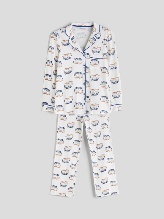 Pijama Takım EKRU BASKILI