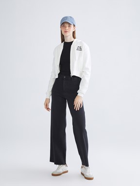 Fermuarlı Sweatshirt EKRU
