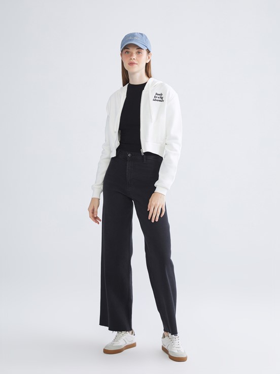 Fermuarlı Sweatshirt EKRU