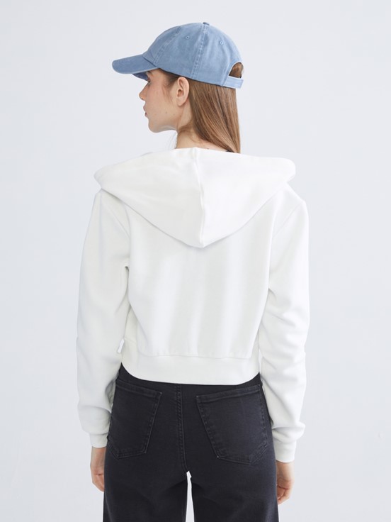 Fermuarlı Sweatshirt EKRU
