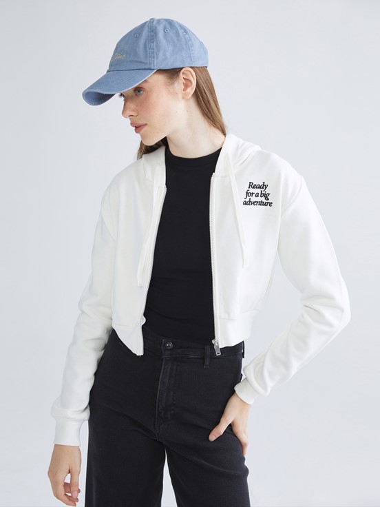 Fermuarlı Sweatshirt EKRU