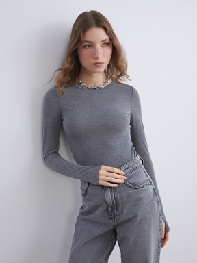 Çıtçıtlı Body ANTRASİT MELANJ