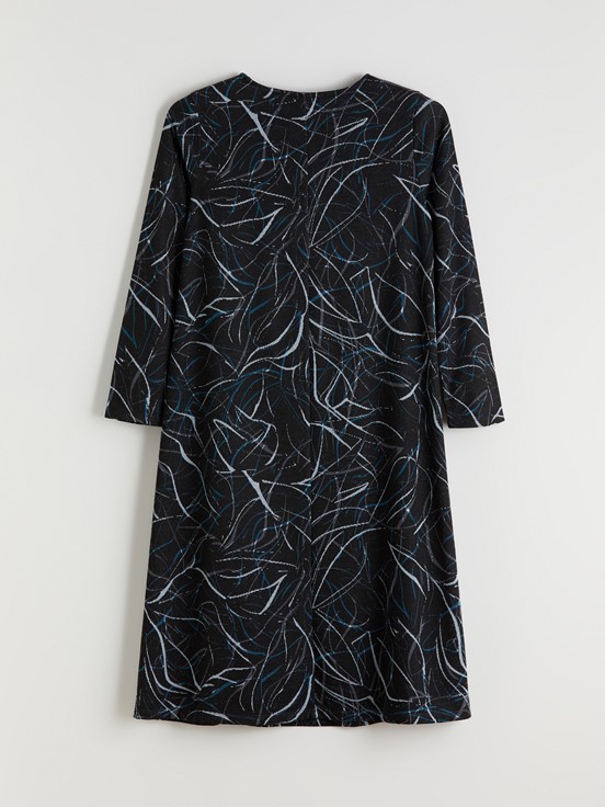 Elbise SİYAH BASKILI