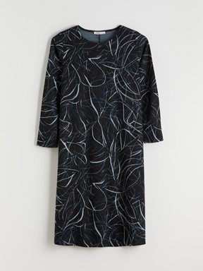 Elbise SİYAH BASKILI