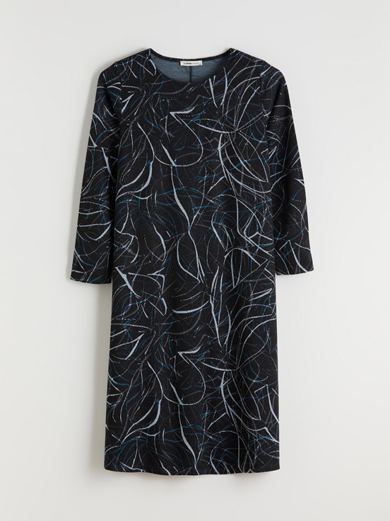 Elbise SİYAH BASKILI