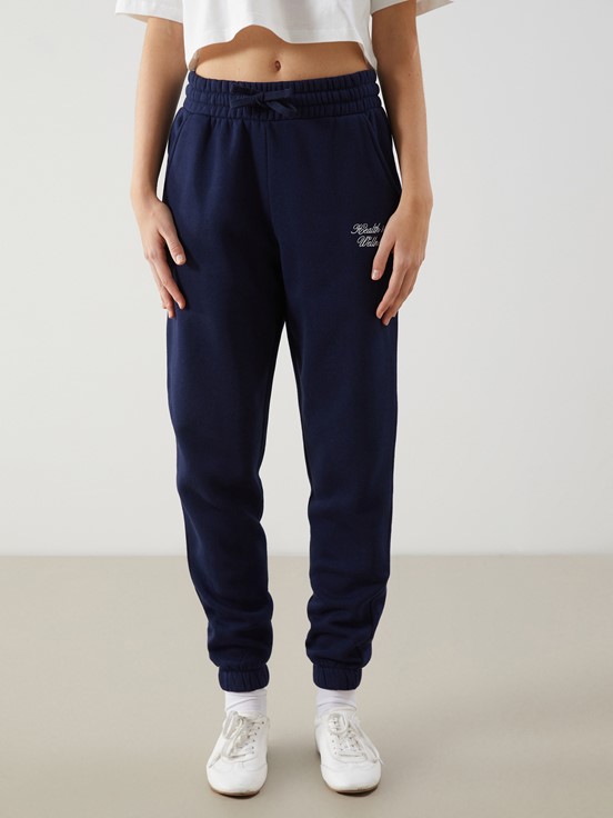 XSIDE Baskılı Beli Lastikli Kadın Jogger Eşofman Altı LACİVERT