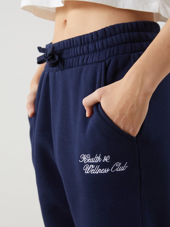 XSIDE Baskılı Beli Lastikli Kadın Jogger Eşofman Altı LACİVERT