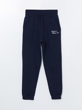 XSIDE Baskılı Beli Lastikli Kadın Jogger Eşofman Altı LACİVERT