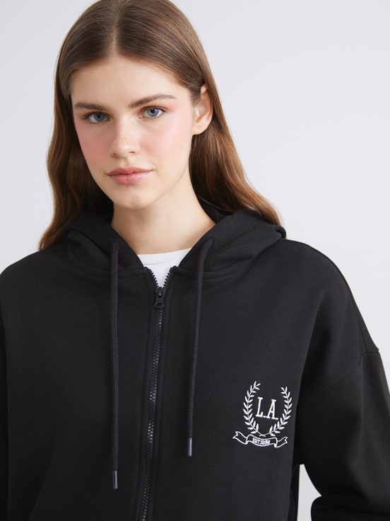 Fermuarlı Sweatshirt YENİ SİYAH