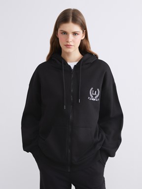 Fermuarlı Sweatshirt YENİ SİYAH