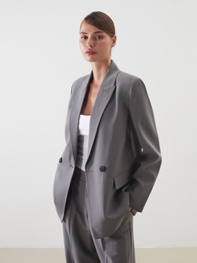 Blazer Ceket GRİ MELANJ