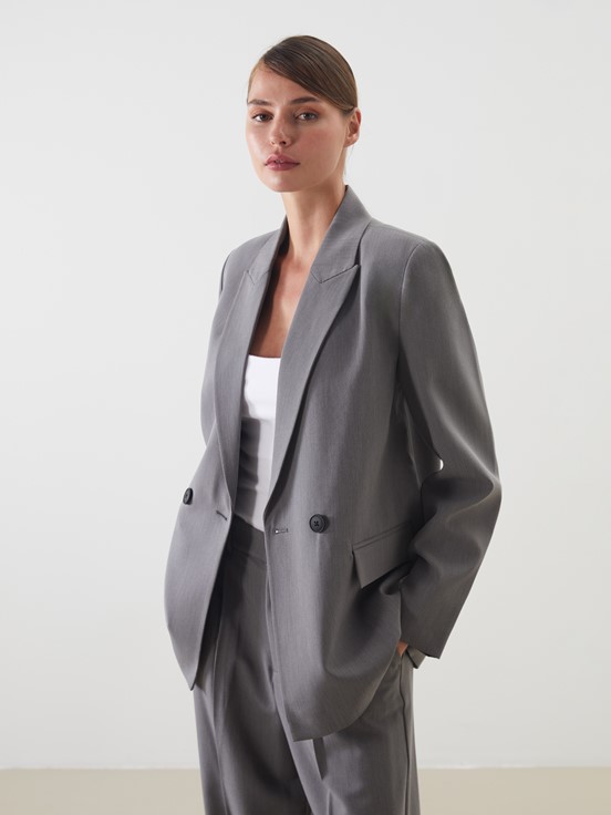Blazer Ceket GRİ MELANJ