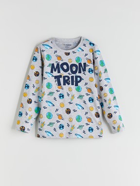 Pijama Takım GRİ MELANJ BASKILI