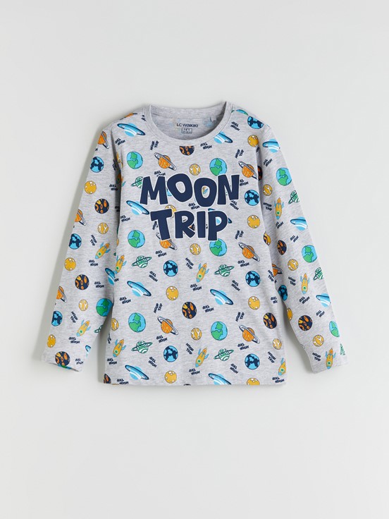 Pijama Takım GRİ MELANJ BASKILI