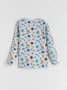 Pijama Takım GRİ MELANJ BASKILI