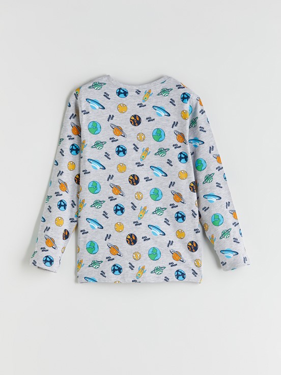 Pijama Takım GRİ MELANJ BASKILI