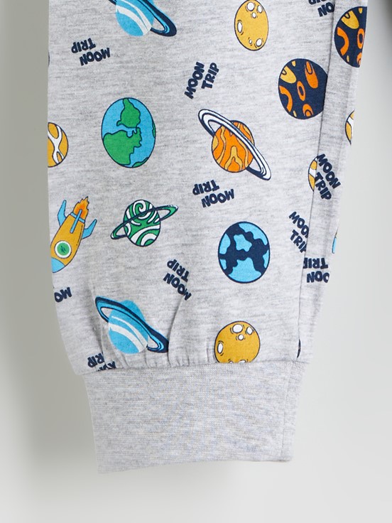 Pijama Takım GRİ MELANJ BASKILI