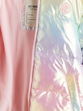 Şişme Mont CANLI PEMBE BASKILI