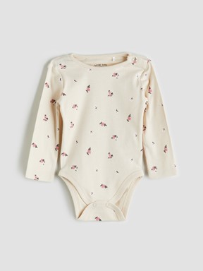 Çıtçıtlı Body BEJ BASKILI